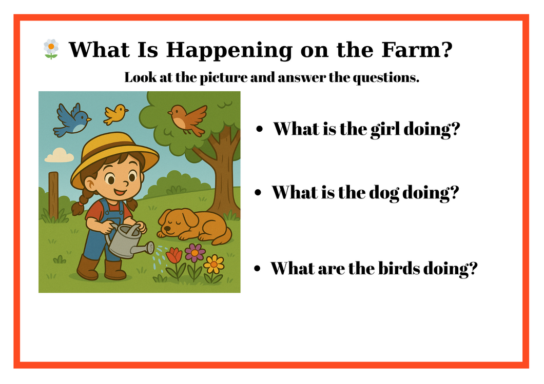 LEARN ABOUT A FARM-PRESENT CONTINUOUS TENSE ACTIVITIES