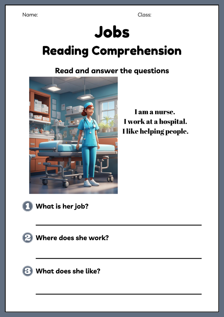 JOBS READING COMPREHENSION WORKSHEETS (4. SINIF)