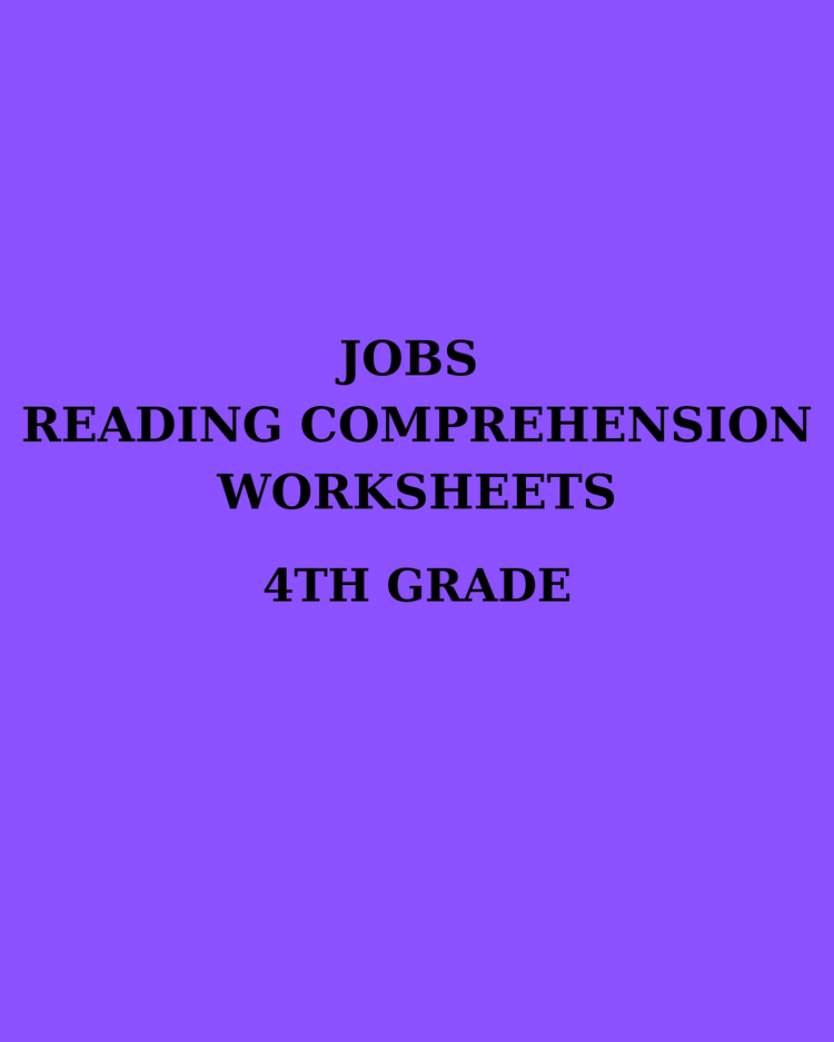 JOBS READING COMPREHENSION WORKSHEETS (4. SINIF)
