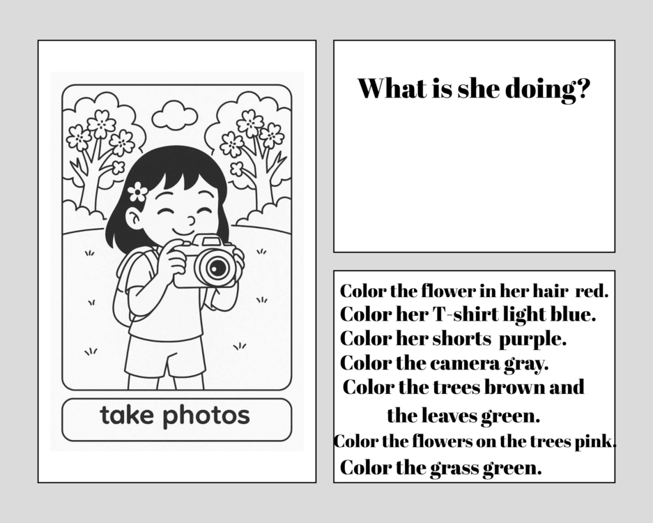 COLOR AND LEARN EVERYDAY VERBS WITH KIKO 2