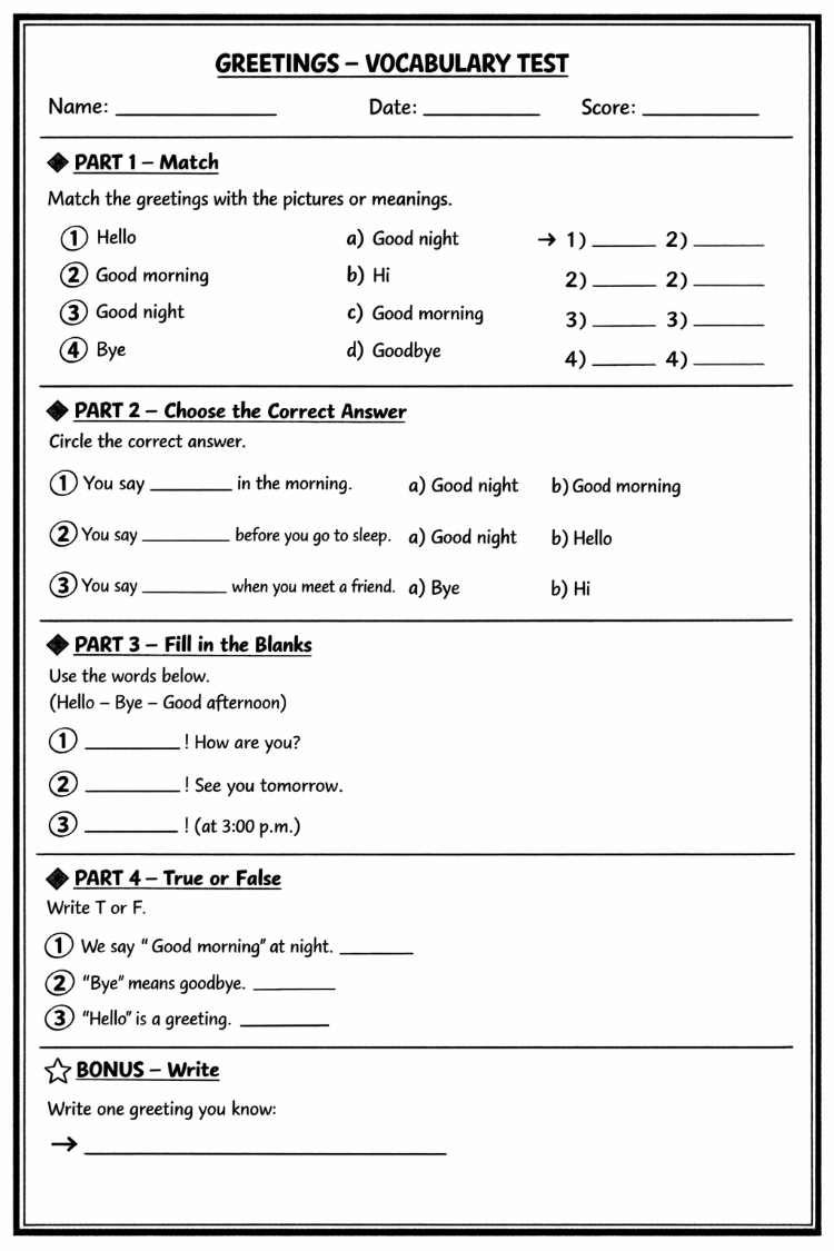 VOCABULARY WORKSHEETS FOR 3RD GRADE