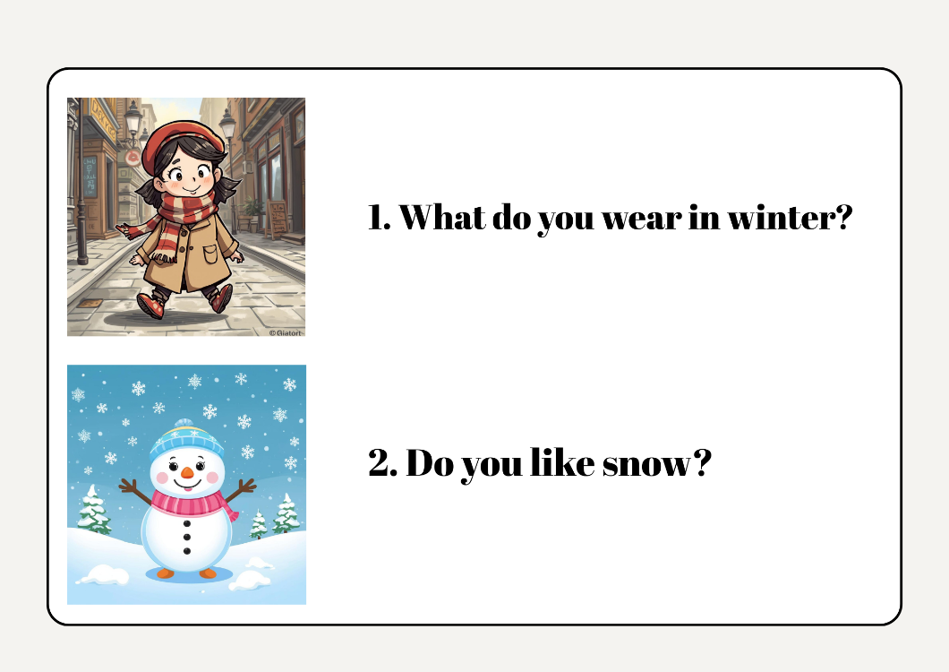 WINTER SPEAKING CARDS