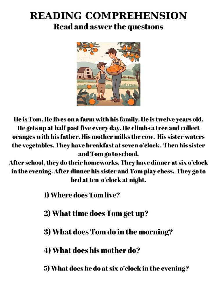 READING COMPREHENSION WORKSHEETS 4 