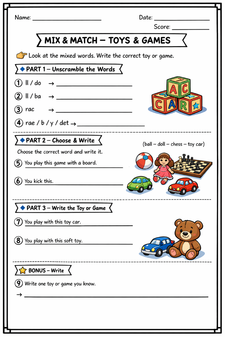 VOCABULARY WORKSHEETS FOR 3RD GRADE