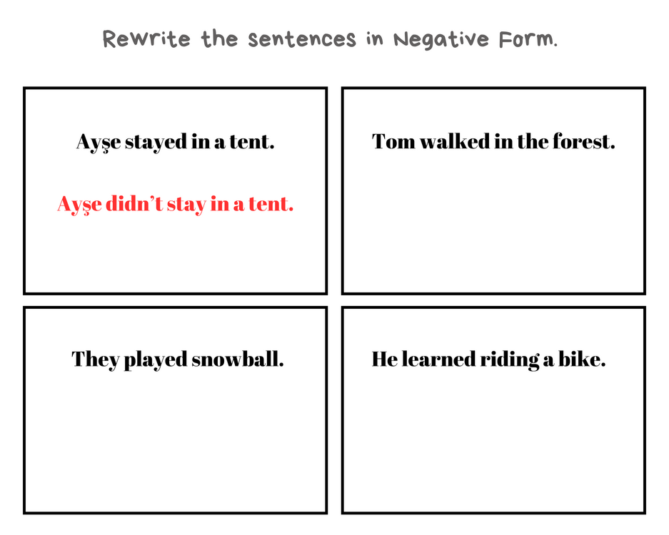 SIMPLE PAST TENSE GRAMMAR CARDS