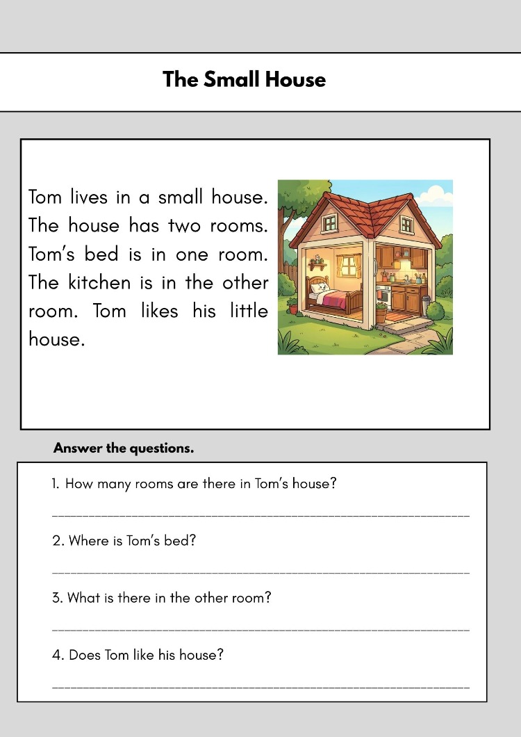 LEARN ABOUT HOMES READING COMPREHENSIONS
