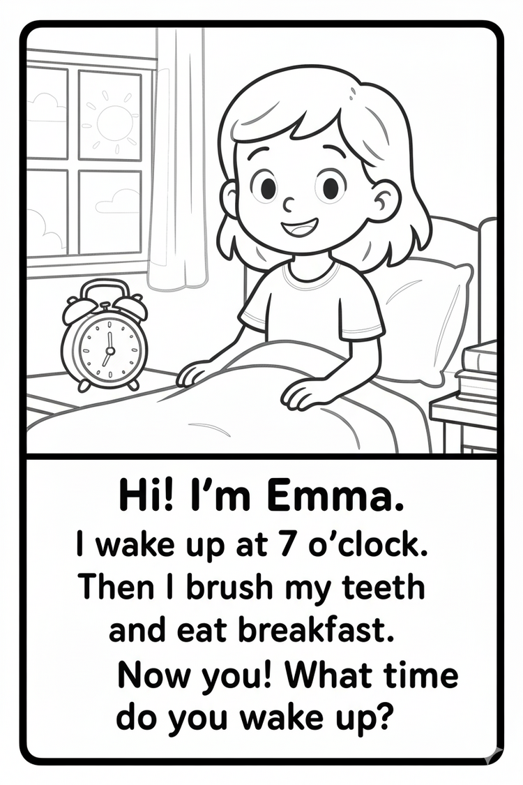 SIMPLE PRESENT TENSE SPEAKING & COLORING CARDS