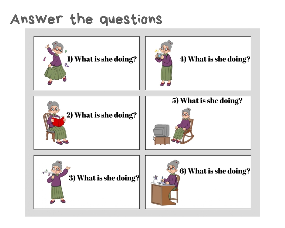 PRESENT CONTINUOUS TENSE GRAMMAR CARDS (5. SINIF)
