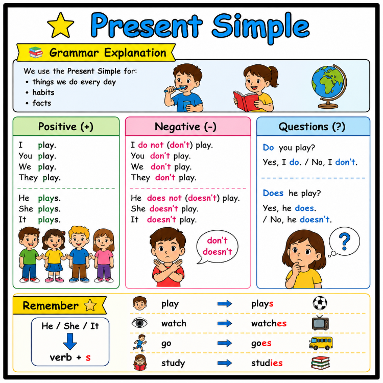 PRESENT SIMPLE ACTIVITIES FOR KIDS