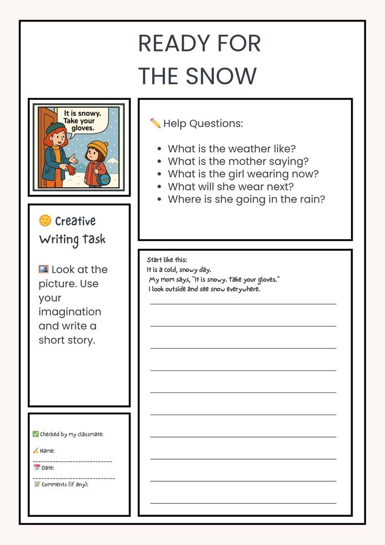 WEATHER CREATIVE WRITING & SPEAKING TASKS