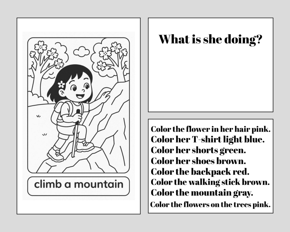 COLOR AND LEARN EVERYDAY VERBS WITH KIKO 2
