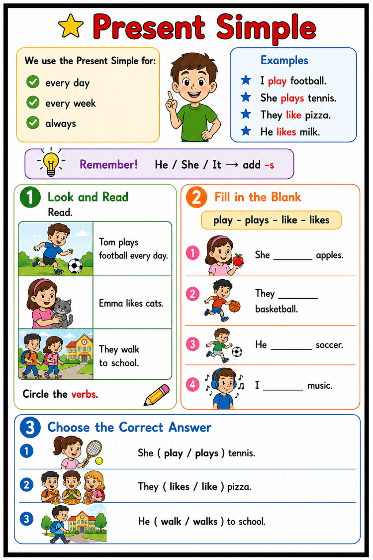 PRESENT SIMPLE ACTIVITIES FOR KIDS