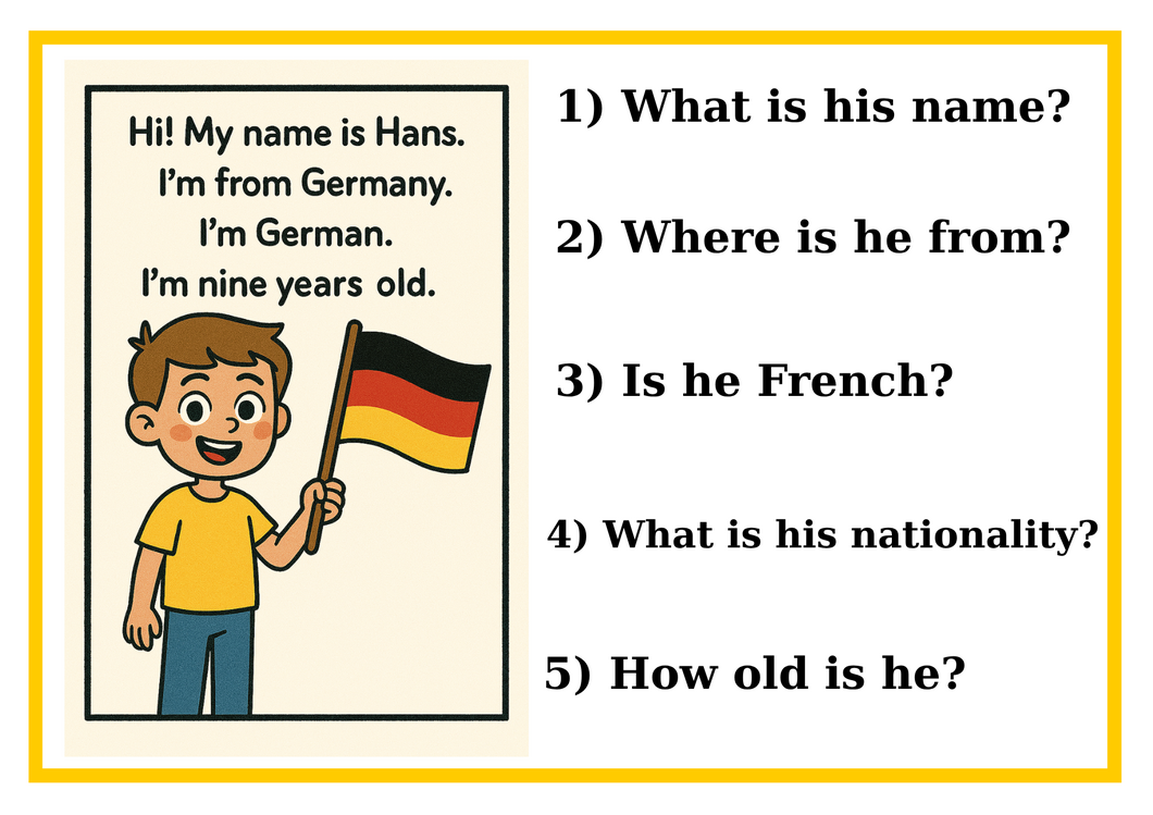 NATIONALITIES READING COMPREHENSIONS (4. SINIF)