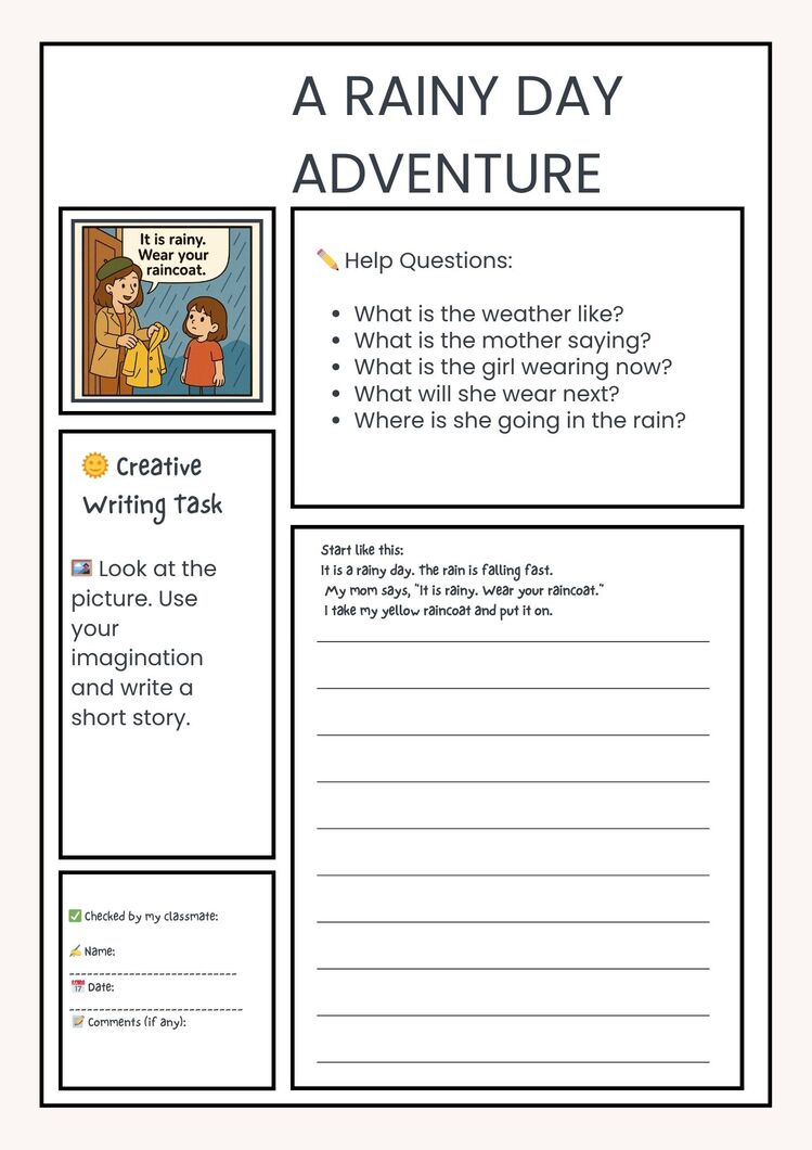 WEATHER CREATIVE WRITING & SPEAKING TASKS