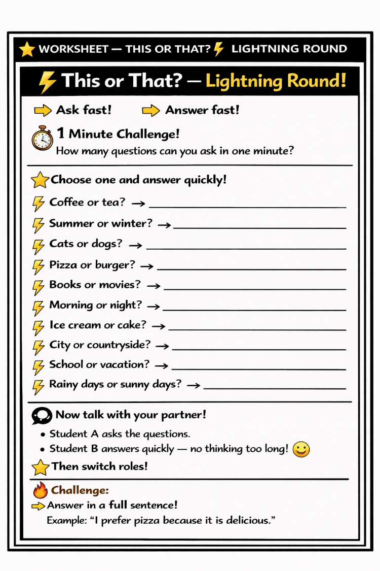 ASK & ANSWER SPEAKING ACTIVITIES
