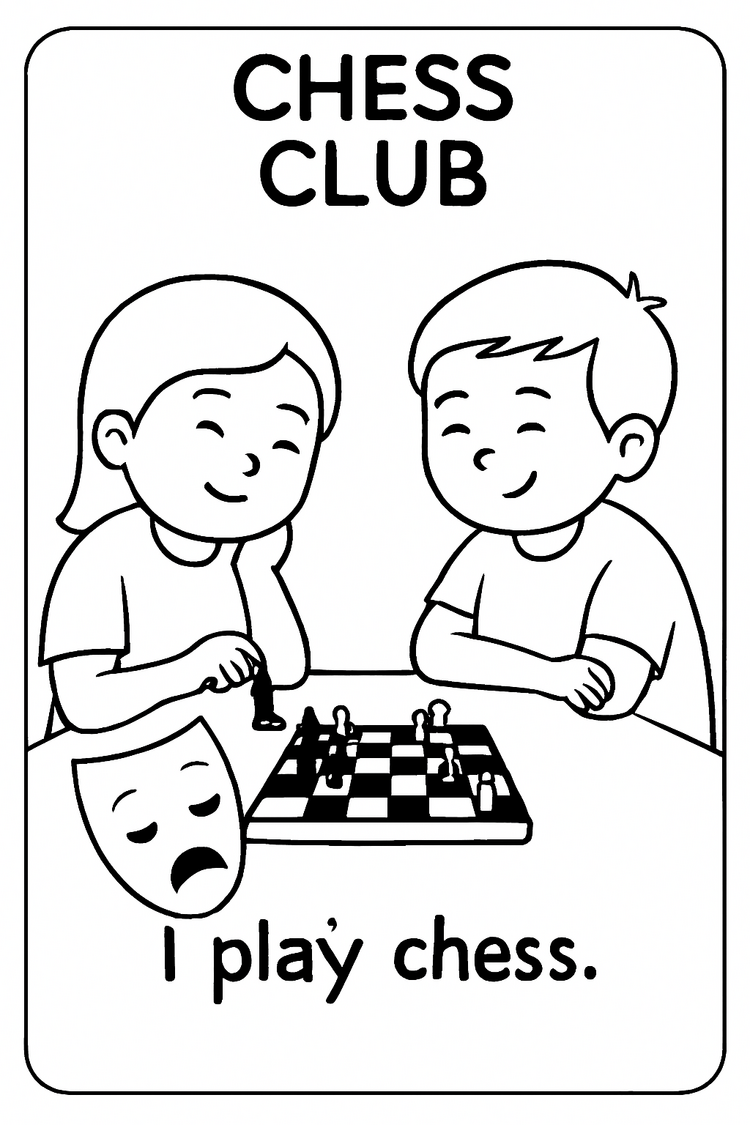 FUN AT SCHOOL COLORING CARDS