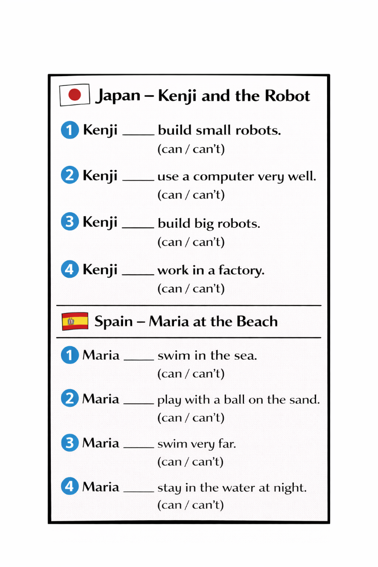 CAN/CAN'T PRACTICE WORKSHEETS