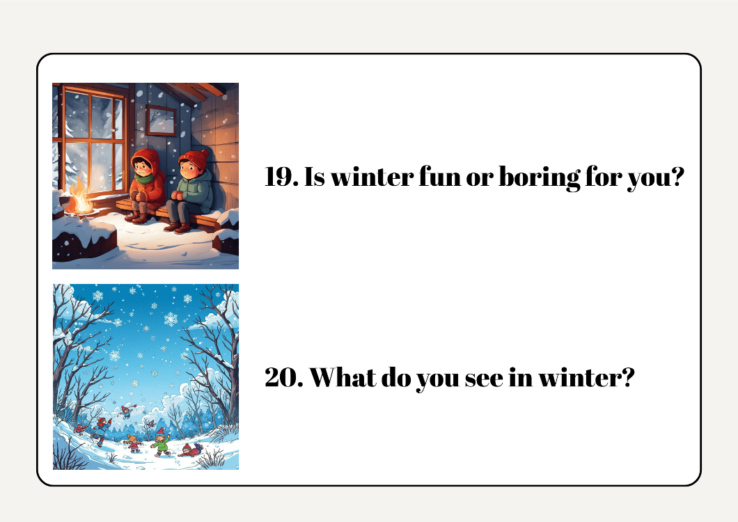 WINTER SPEAKING CARDS