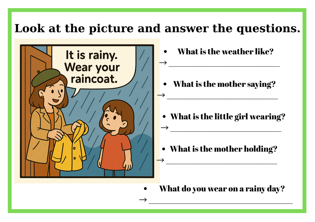 WEATHER CREATIVE WRITING & SPEAKING TASKS
