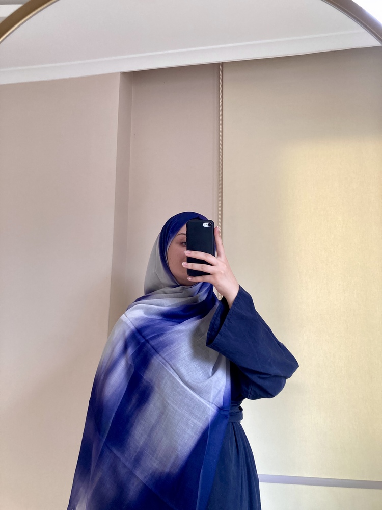 Pamuklu Batik Şal Morcivert