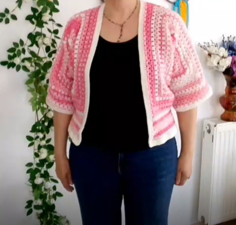Akrilik ipten bolero ceket