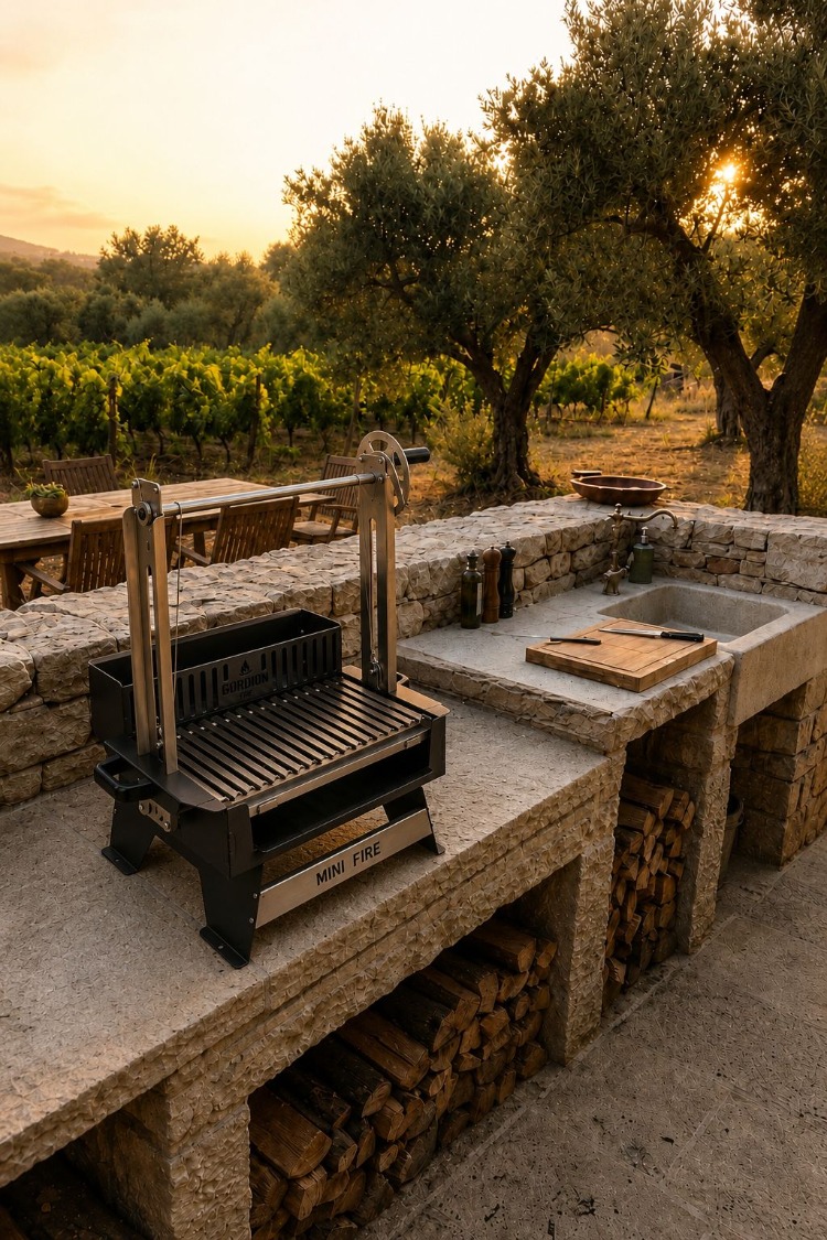 GORDİON FİRE Mini Fire Asado Usulü Ayarlanabilir Izgara-En Sağlam Mangal