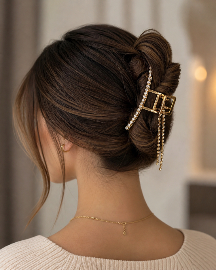 Rose taşlı sallantılı toka