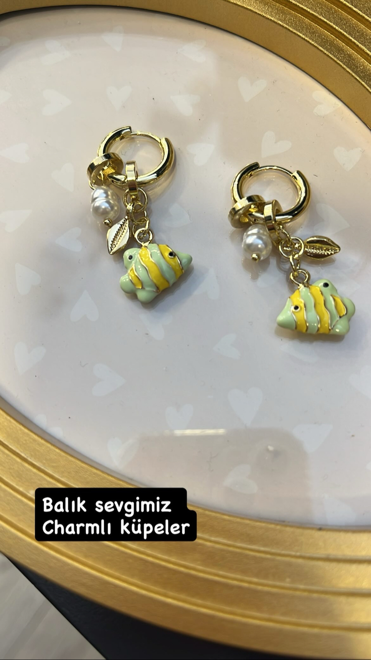 Charmlı balık küpe 