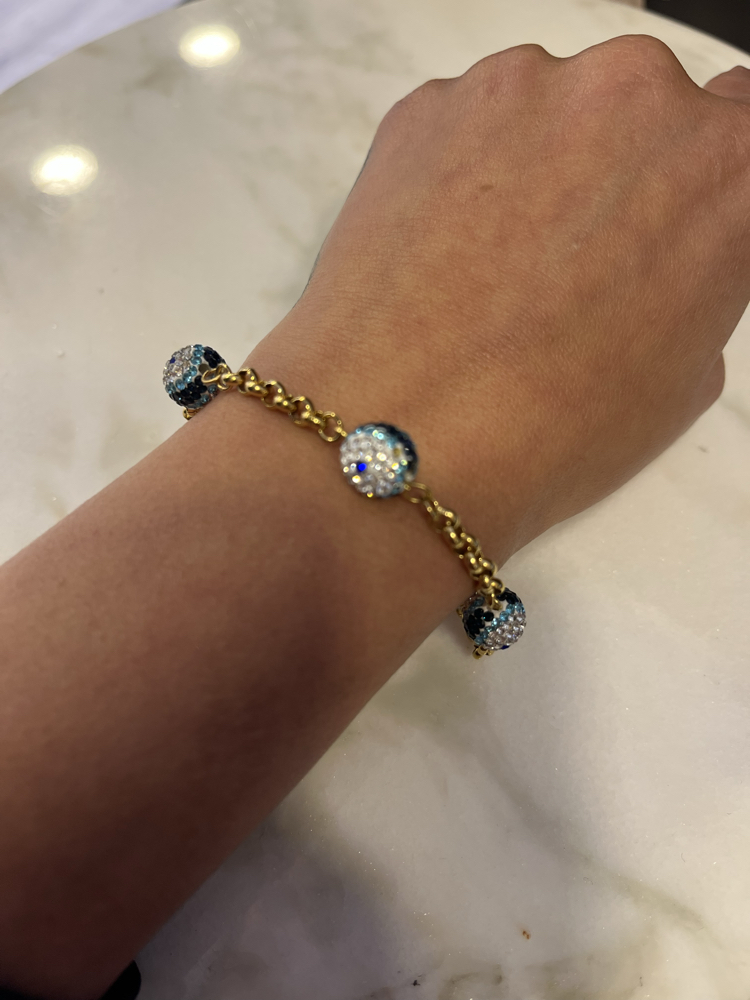 Çelik nazarlı bileklik