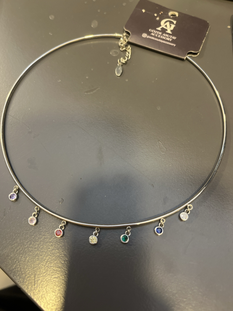 Gümüş renk choker