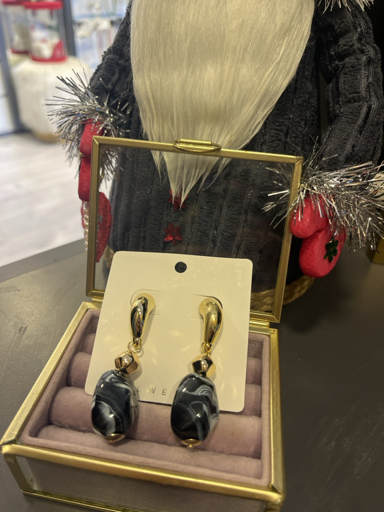 Mermer desen gold küpe
