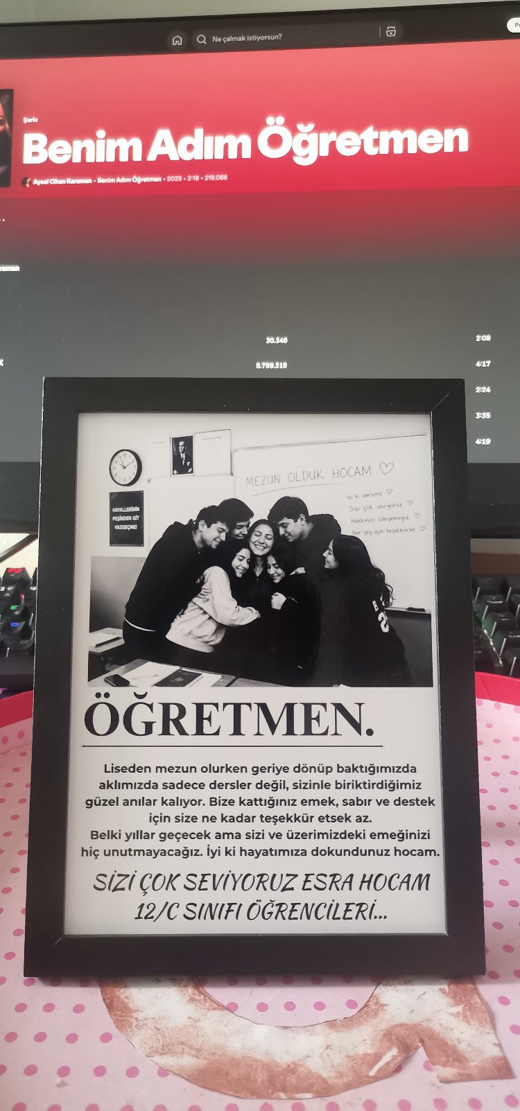 Öğretmene özel çerçeve (13x18cm)