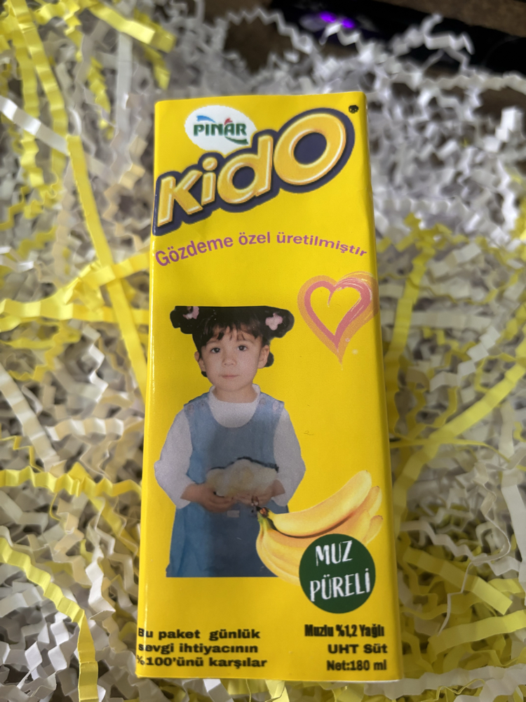 Kişiye özel muzlu süt 