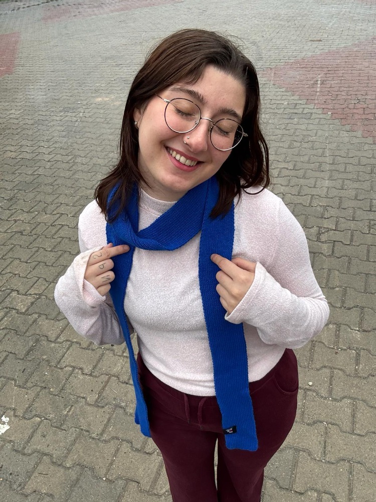Mavi İz İnce Atkı