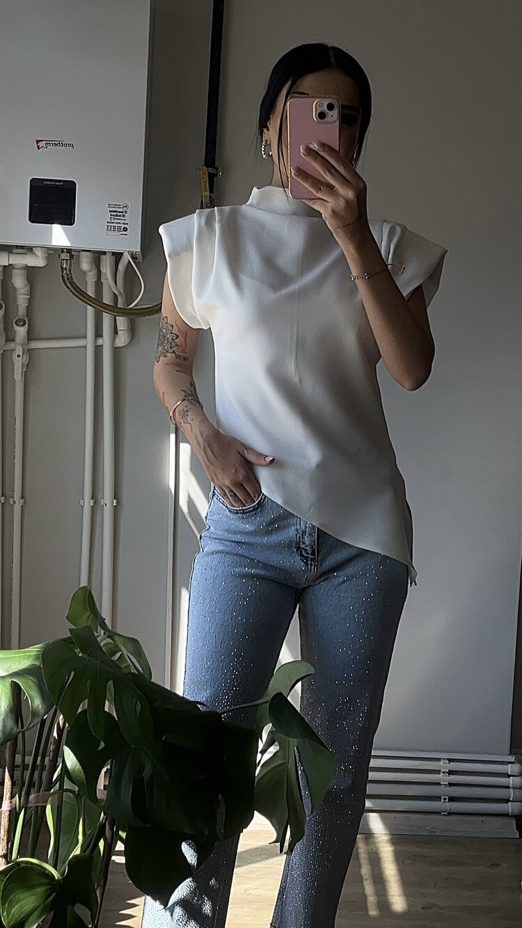 Zara model vatkalı bluz 