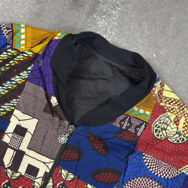 (S) African Wax Patchwork Bomber Jacket