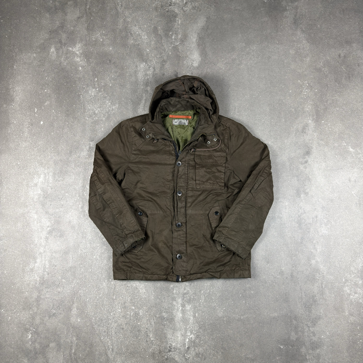 (M) Gap Military Style Olive Hooded Jacket