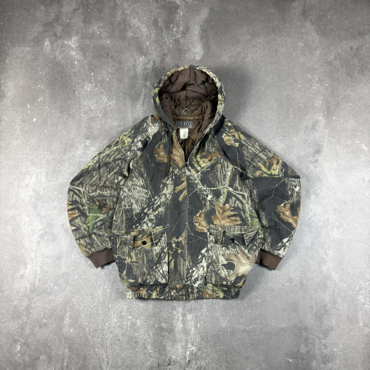 (XXL) 90s Jerzees Outdoors Quilted Camo Hunting Bomber Jacket