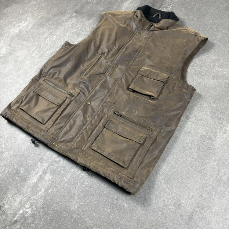 (M) Vintage McGarland Distressed Leather Utility Vest