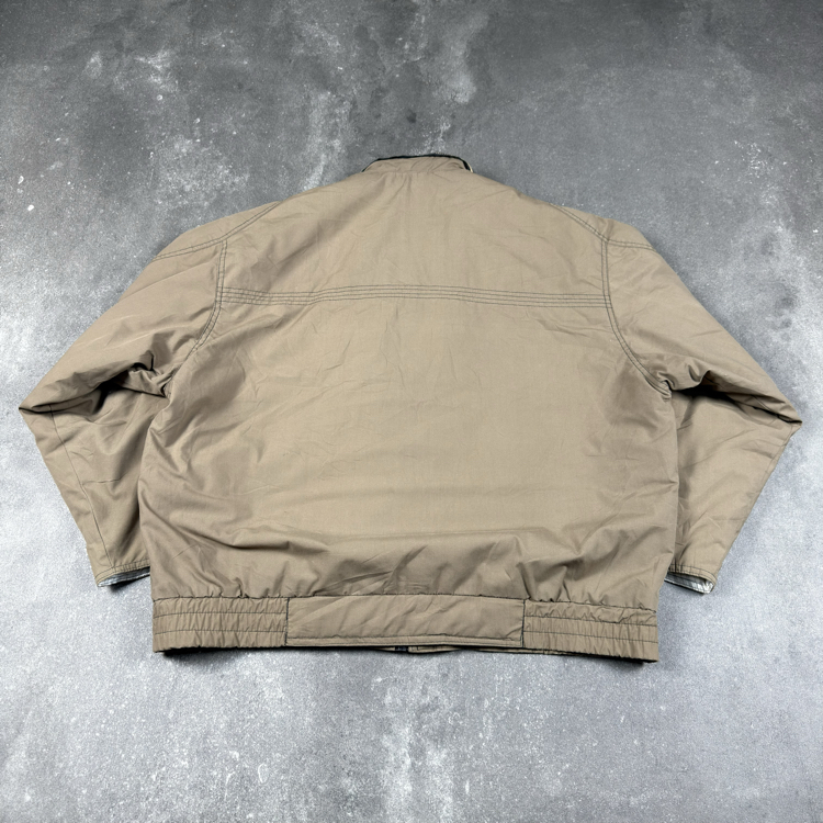 (XXL) Vintage Beige Black Utility Bomber Jacket