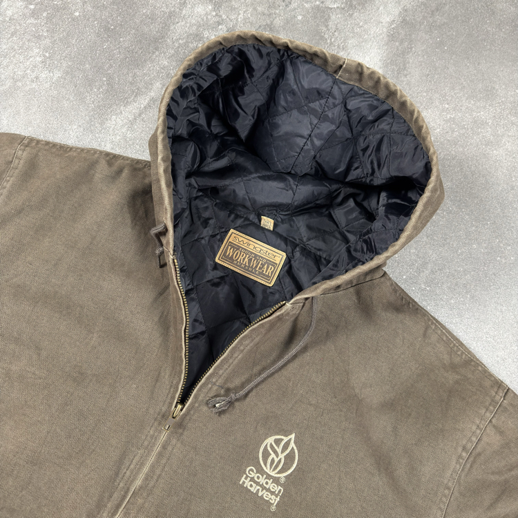 (XXL) Vintage Swingster Tough Workwear Hooded Canvas Jacket