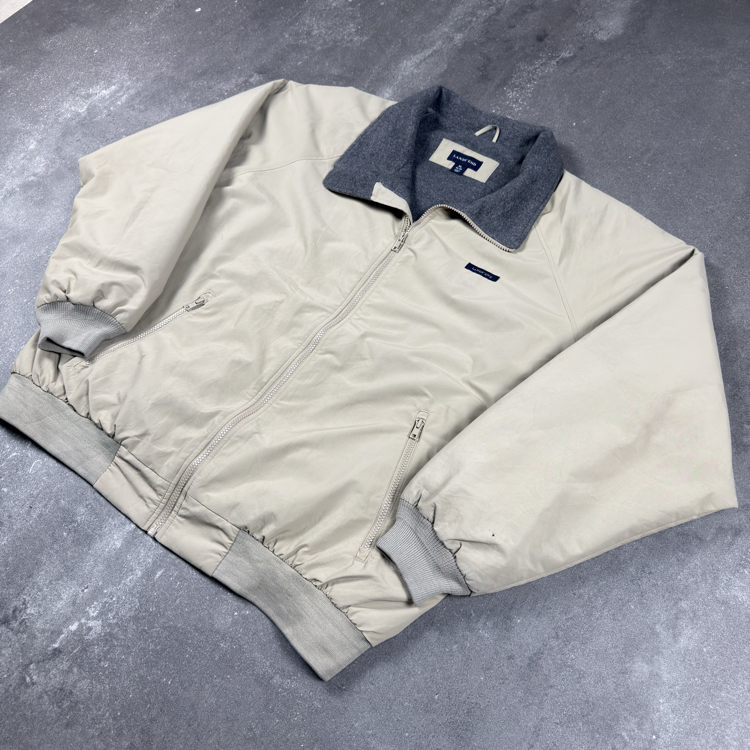 (XXL) Lands’ End Cream Harrington Bomber Jacket