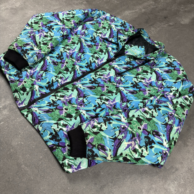 (XL) 90s Climate Zone Teal Purple Statement Windbreaker Jacket