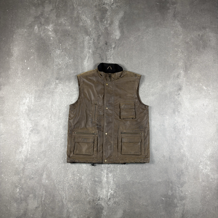 (M) Vintage McGarland Distressed Leather Utility Vest