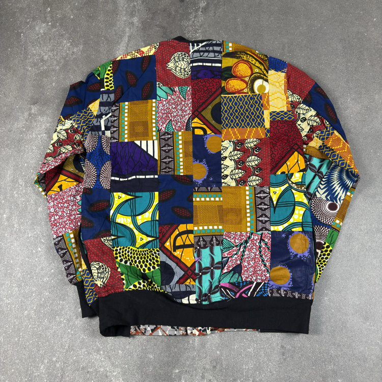 (S) African Wax Patchwork Bomber Jacket