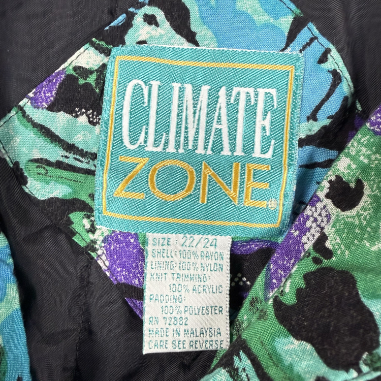 (XL) 90s Climate Zone Teal Purple Statement Windbreaker Jacket