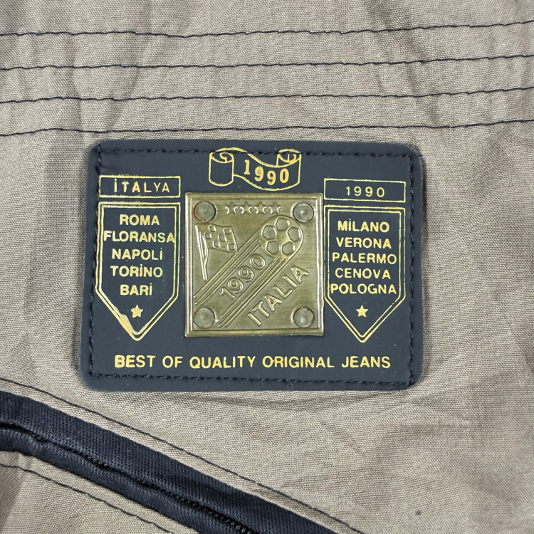 (XXL) Vintage Beige Black Utility Bomber Jacket