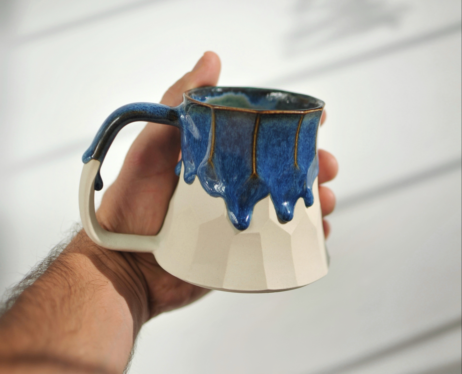Drippy Boulder Midi Mug (Beyaz)