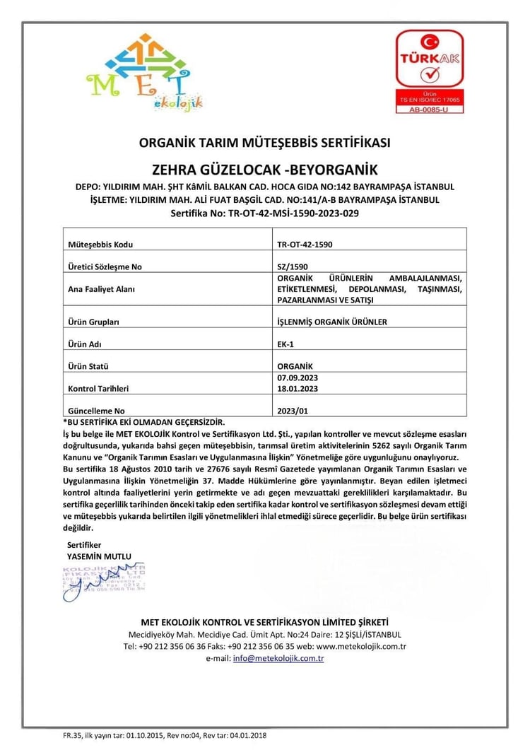 BEY ORGANİK Organik Tahin 600 g(SALMONELLA ANALİZLİ)