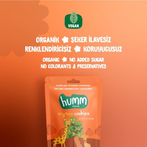 Humm Organic Vegan Portakallı Kurabiye 55 g